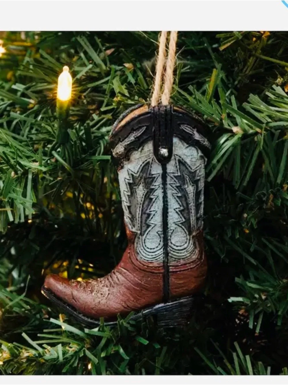 🆕- Christmas Cowboy Boot Holiday Ornament
